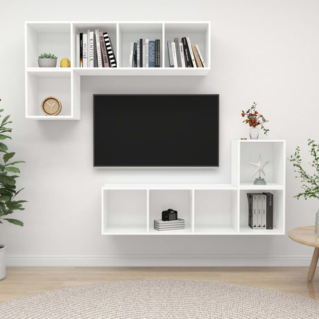 4 Piece Tv Cabinet Set Engineered Wood