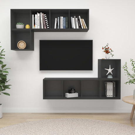 4 Piece Tv Cabinet Set Engineered Wood