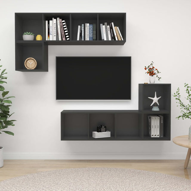 4 Piece Tv Cabinet Set Engineered Wood