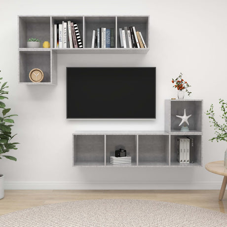 4 Piece Tv Cabinet Set Engineered Wood
