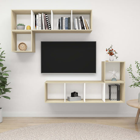 4 Piece Tv Cabinet Set Engineered Wood