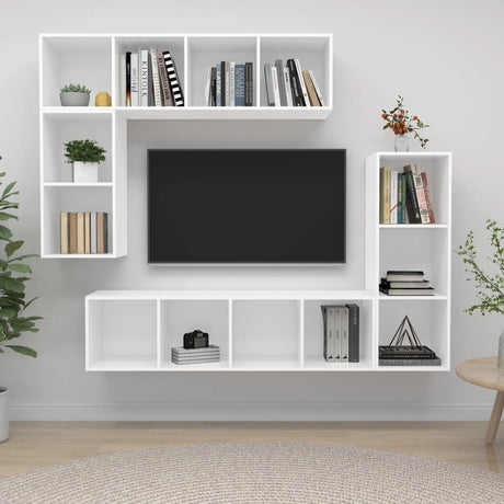 4 Piece Tv Cabinet Set Engineered Wood