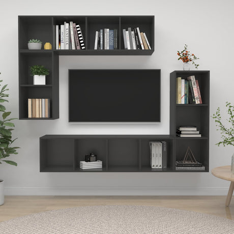 4 Piece Tv Cabinet Set Engineered Wood