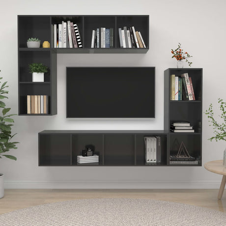 4 Piece Tv Cabinet Set Engineered Wood