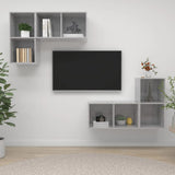 Wall-Mounted Tv Cabinets 4 Pcs Engineered Wood