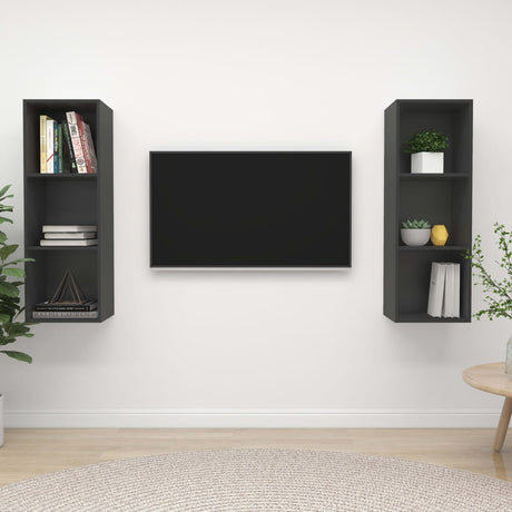 Wall-Mounted Tv Cabinets 2 Pcs Engineered Wood