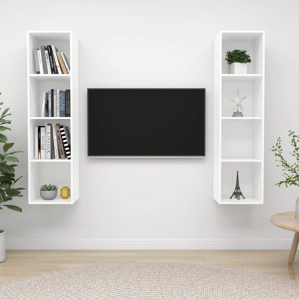 Wall-Mounted Tv Cabinets 2 Pcs Engineered Wood
