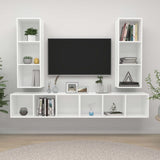Wall-Mounted Tv Cabinets 4 Pcs Engineered Wood