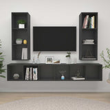 Wall-Mounted Tv Cabinets 4 Pcs Engineered Wood