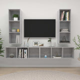Wall-Mounted Tv Cabinets 4 Pcs Engineered Wood