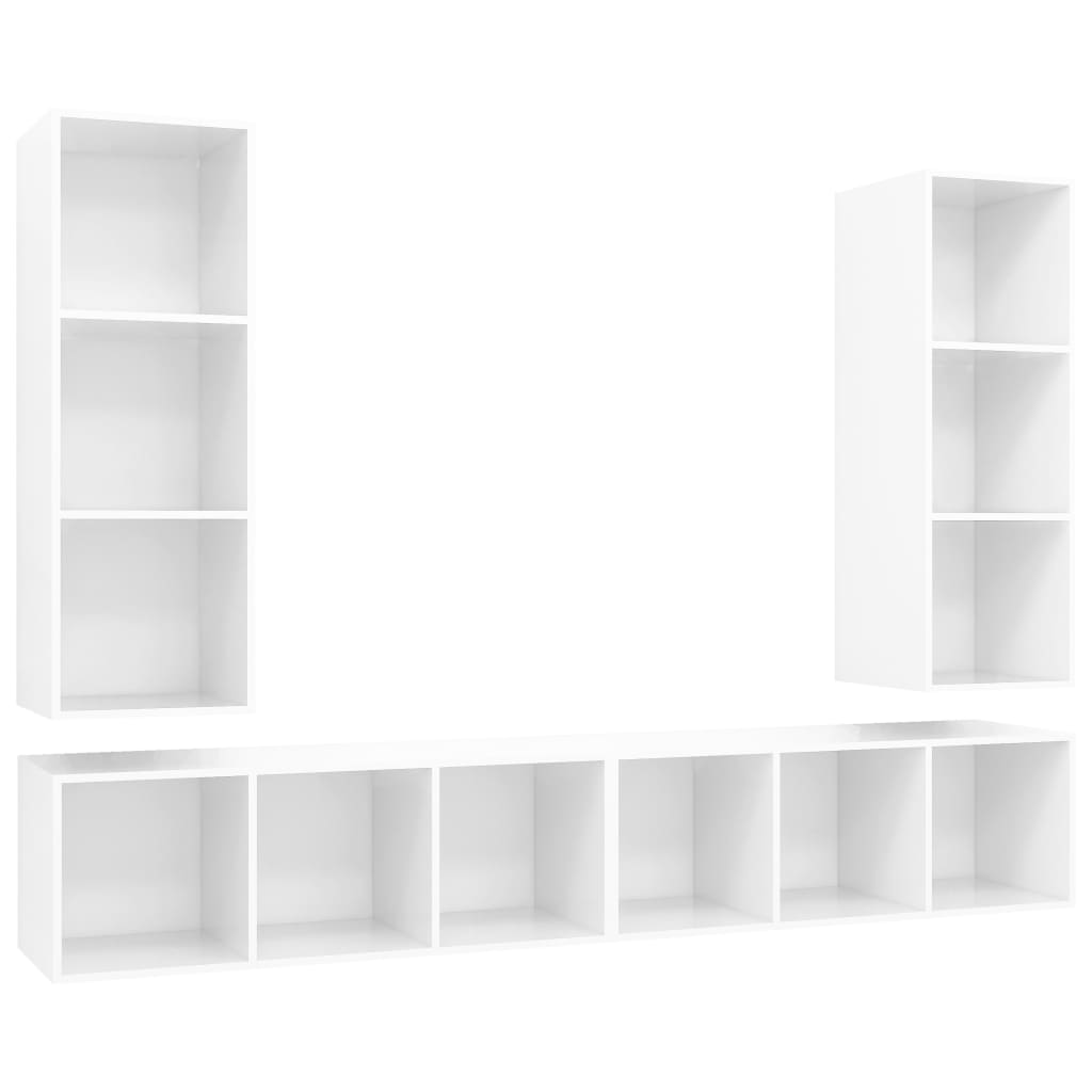 Wall-Mounted Tv Cabinets 4 Pcs Engineered Wood