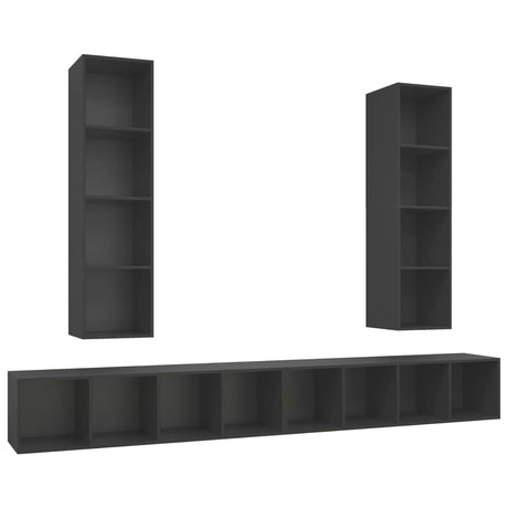 Wall-Mounted Tv Cabinets 4 Pcs Engineered Wood