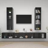 Wall-Mounted Tv Cabinets 4 Pcs Engineered Wood