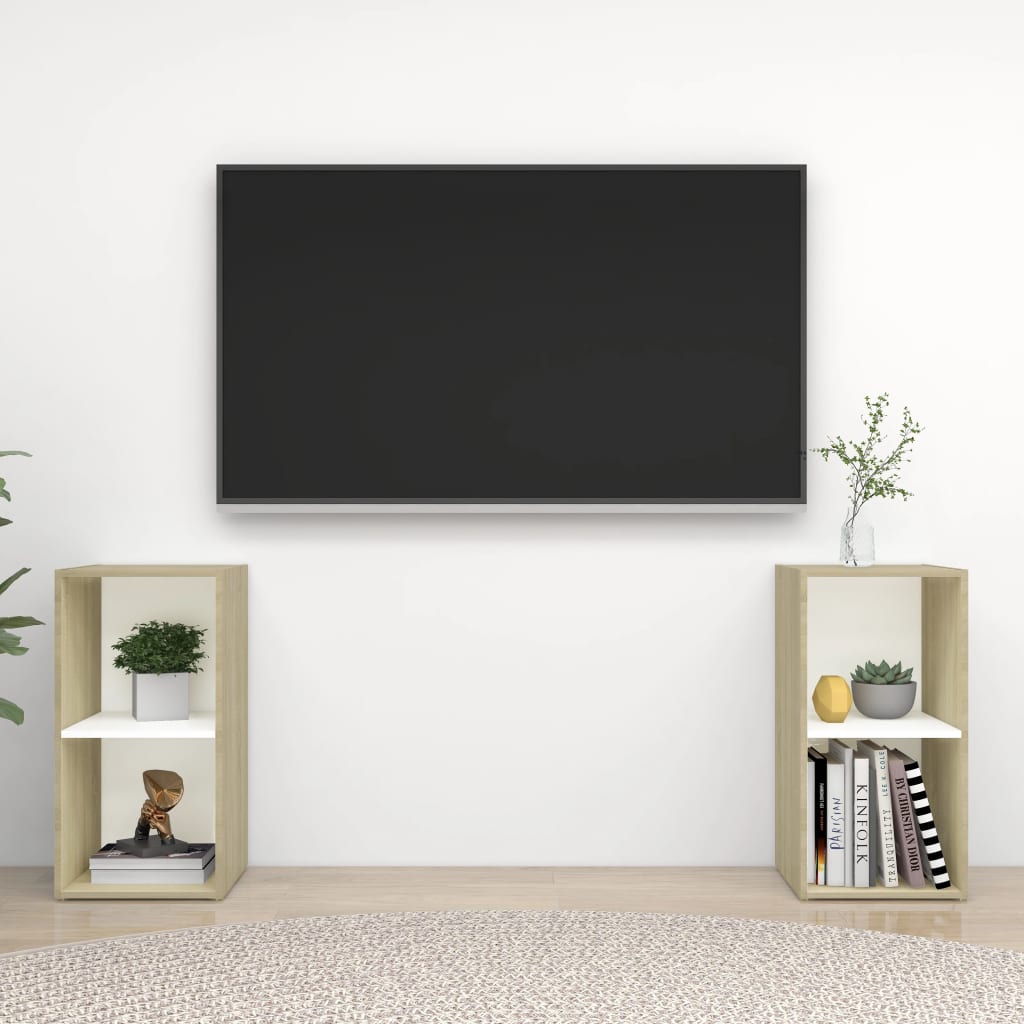 Tv Cabinets 2 Pcs 72X35X Engineered Wood