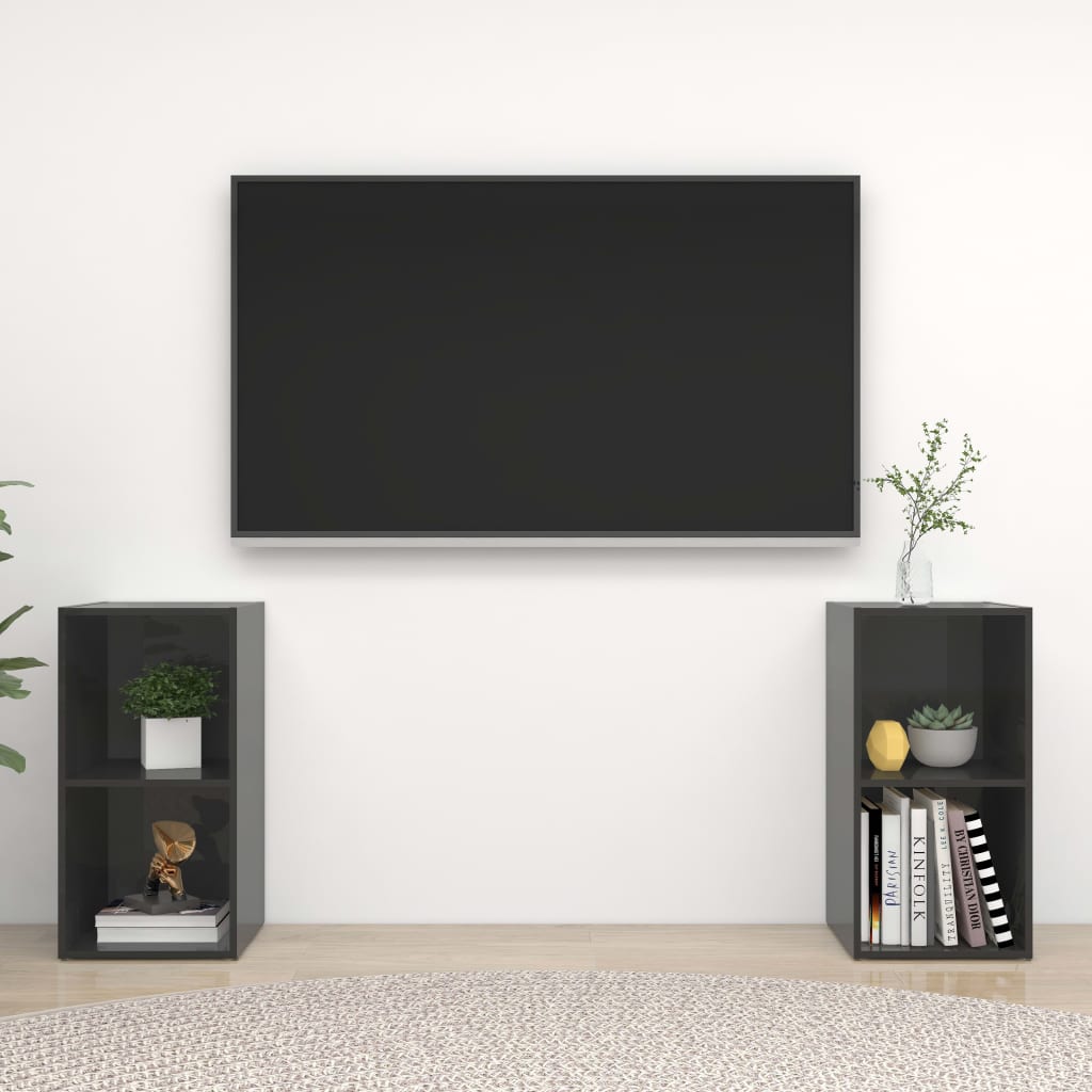 Tv Cabinets 2 Pcs 72X35X Engineered Wood