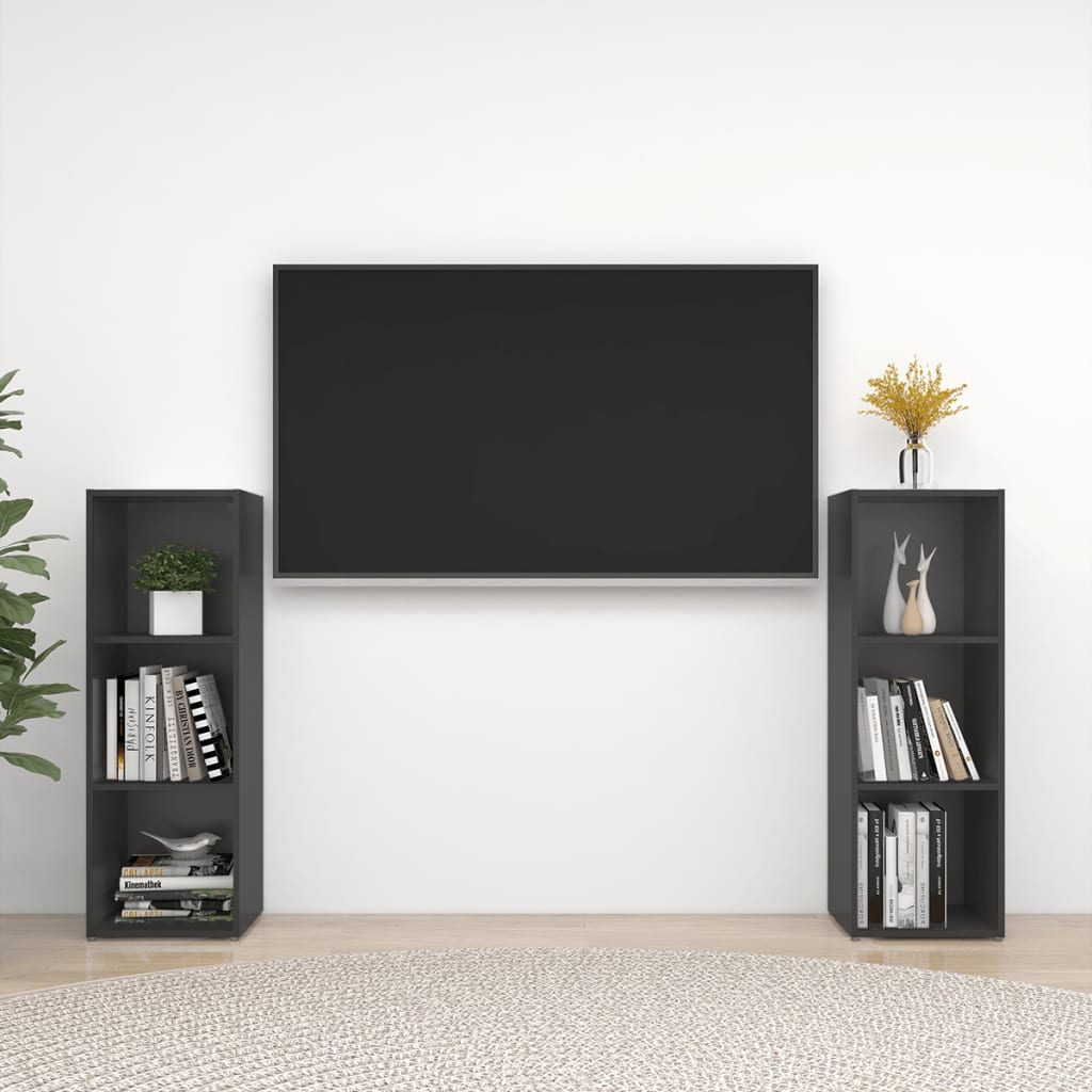 Tv Cabinets 2 Pcs 72X35X Engineered Wood