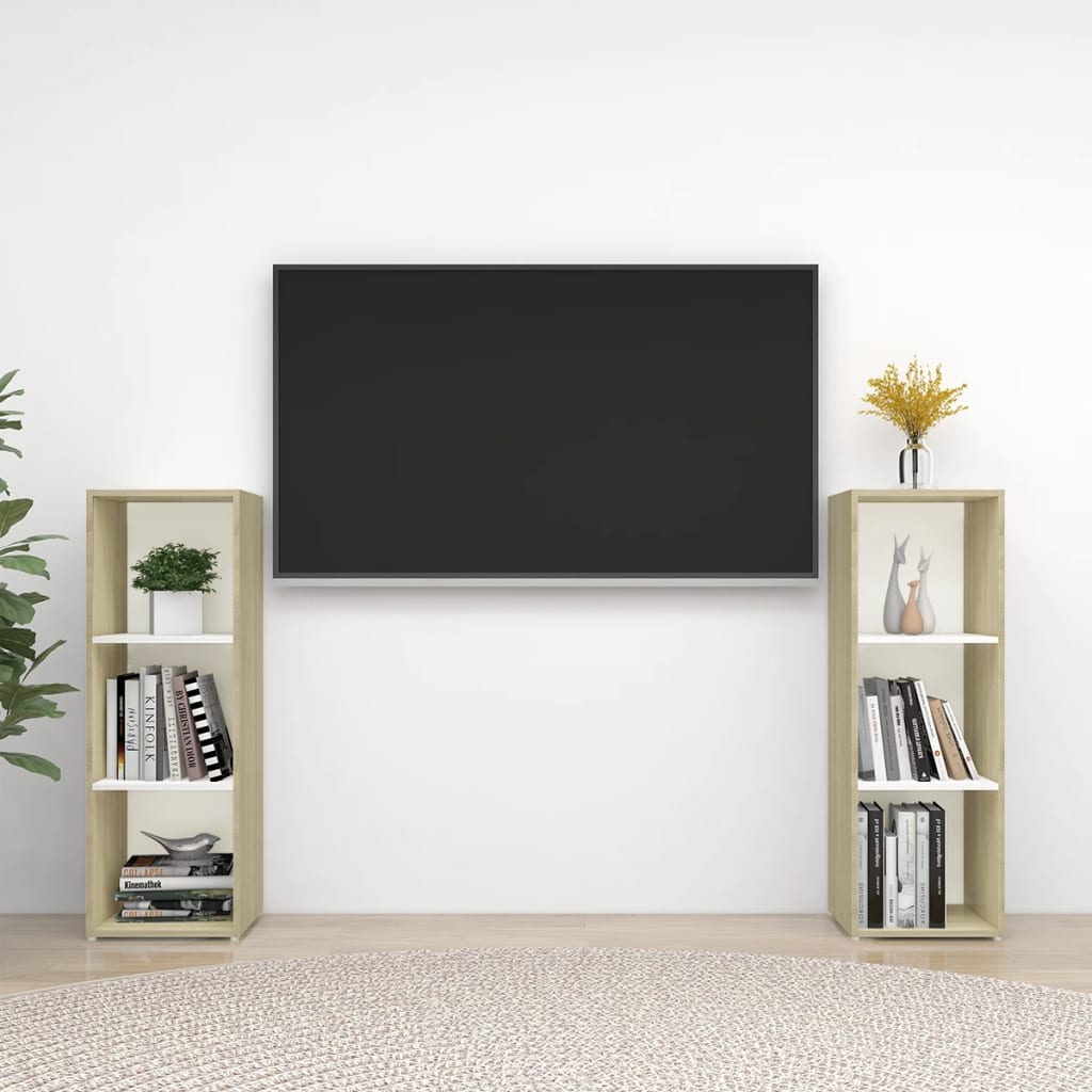 Tv Cabinets 2 Pcs 72X35X Engineered Wood