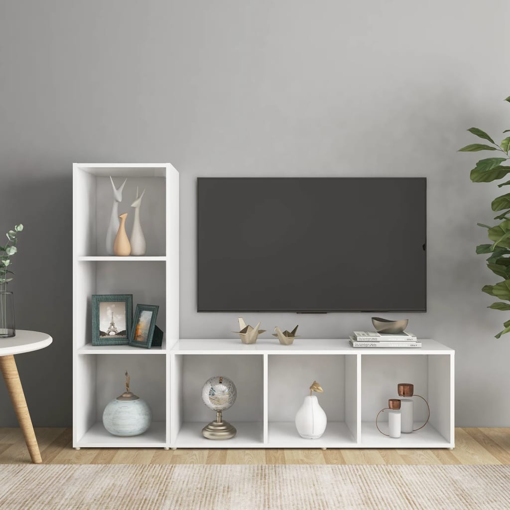 Tv Cabinets 2 Pcs Engineered Wood