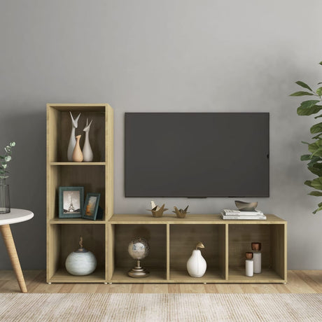 Tv Cabinets 2 Pcs Engineered Wood