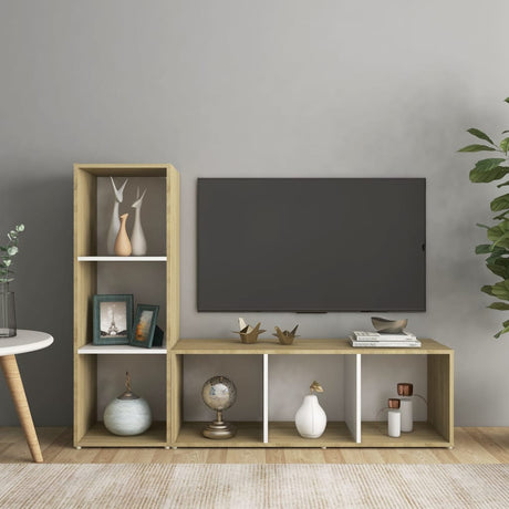Tv Cabinets 2 Pcs Engineered Wood