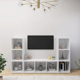 Tv Cabinets 3 Pcs 107X35X37 Cm Engineered Wood