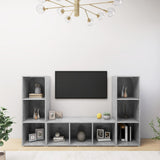 Tv Cabinets 3 Pcs 107X35X37 Cm Engineered Wood