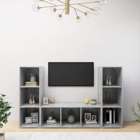 Tv Cabinets 3 Pcs 107X35X37 Cm Engineered Wood