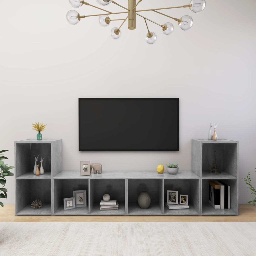 Tv Cabinets 4 Pcs 72X35X36.5 Cm Engineered Wood