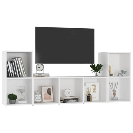 3 Piece Tv Cabinet Set Engineered Wood