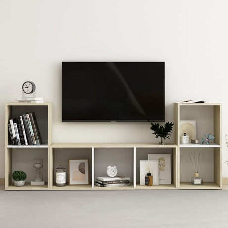 3 Piece Tv Cabinet Set Engineered Wood
