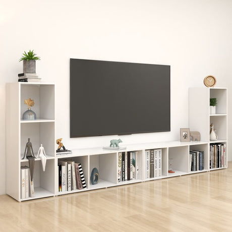 Tv Cabinets 4 Pcs 107X35X37 Cm Engineered Wood