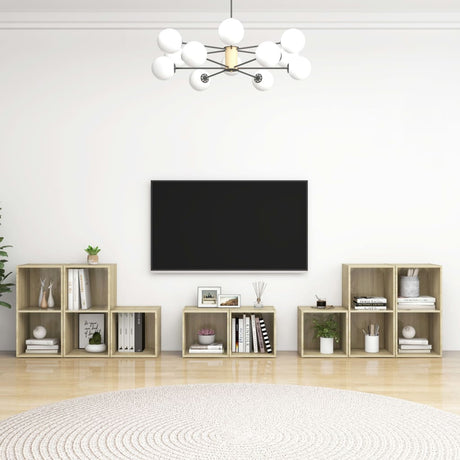 8 Piece Tv Cabinet Set Engineered Wood
