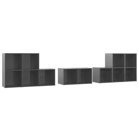 8 Piece Tv Cabinet Set Engineered Wood