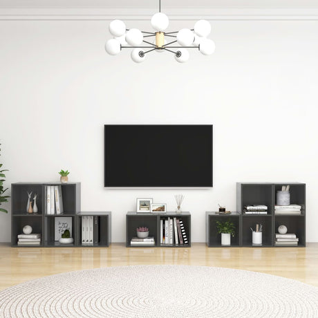 8 Piece Tv Cabinet Set Engineered Wood