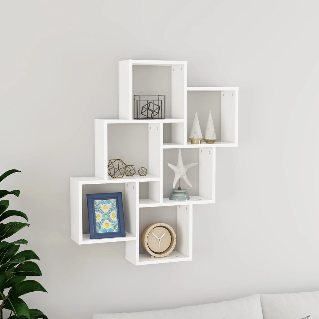 Wall Cube Shelf 78X15X93 Cm Engineered Wood