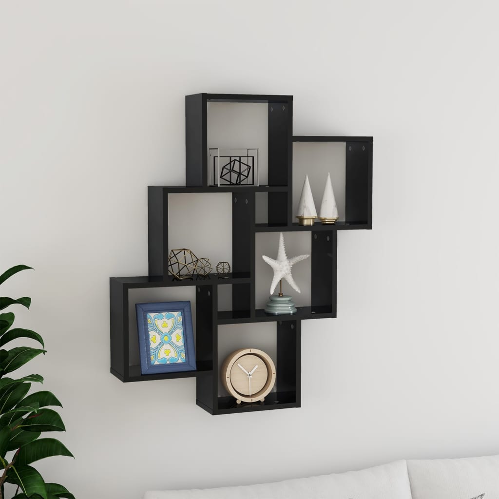 Wall Cube Shelf 78X15X93 Cm Engineered Wood