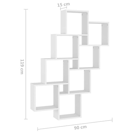 Wall Cube Shelf 90X15X119 Cm Engineered Wood