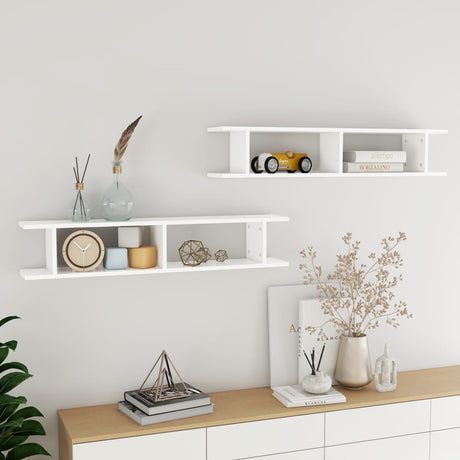 Wall Shelf 2 Pcs Engineered Wood