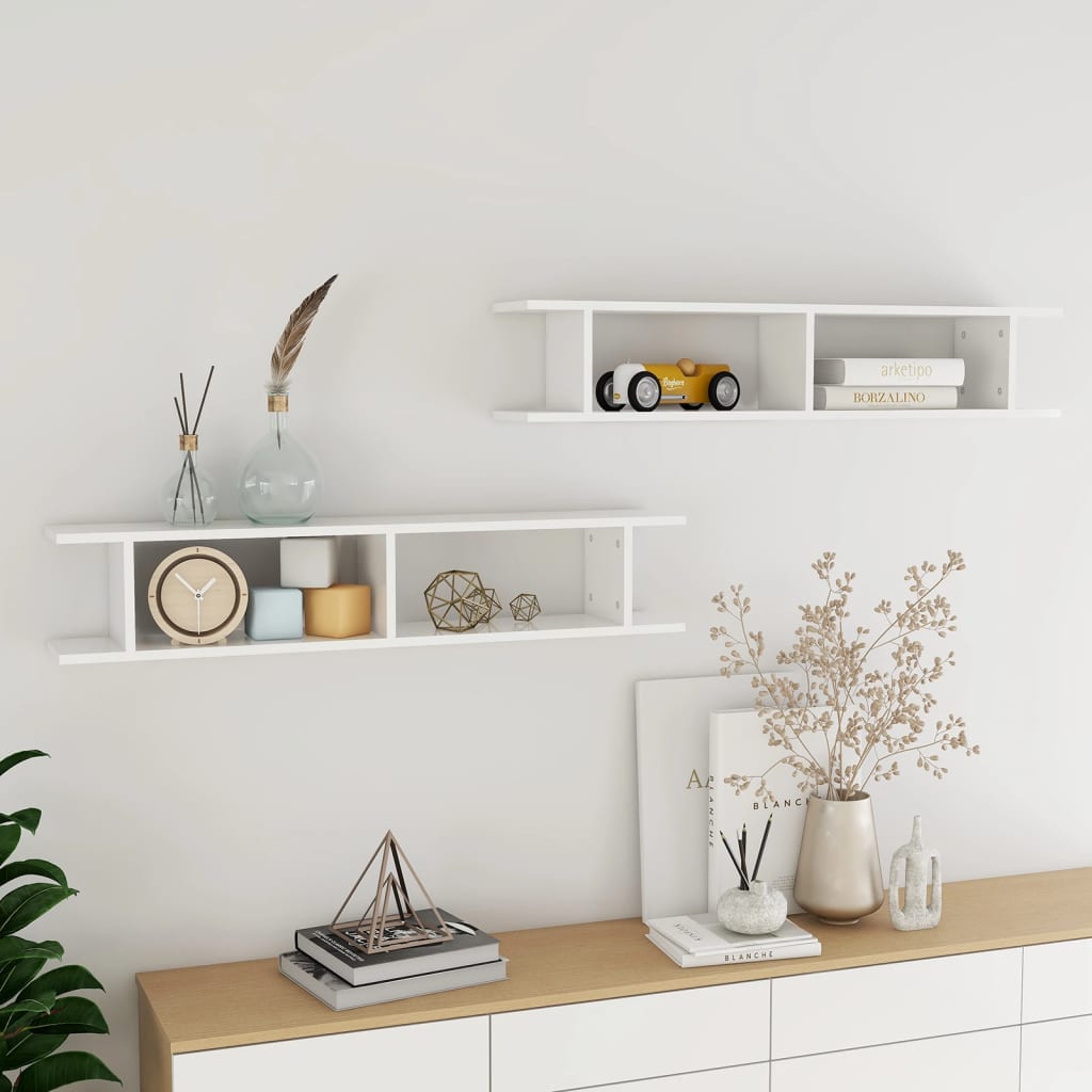 Wall Shelf 2 Pcs Engineered Wood