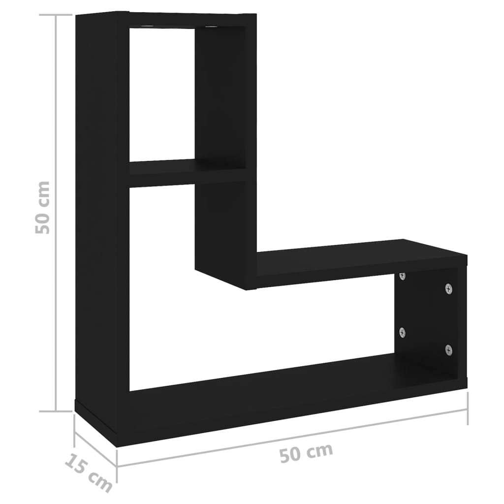 Wall Shelf 2 Pcs 50X15X50 Cm Engineered Wood