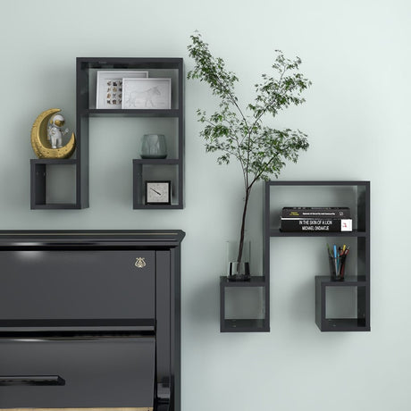 Wall Shelf 2 Pcs 50X15X50 Cm Engineered Wood