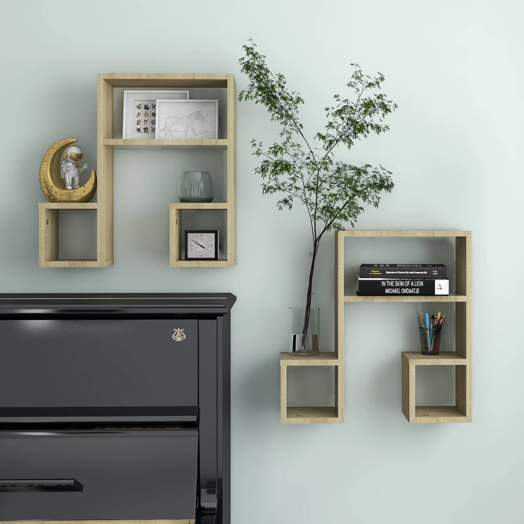 Wall Shelf 2 Pcs 50X15X50 Cm Engineered Wood
