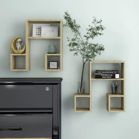 Wall Shelf 2 Pcs 50X15X50 Cm Engineered Wood
