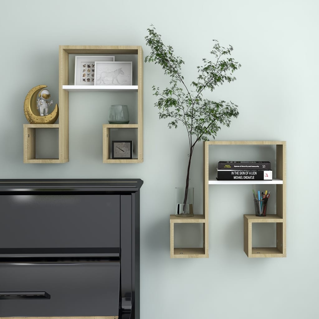 Wall Shelf 2 Pcs 50X15X50 Cm Engineered Wood