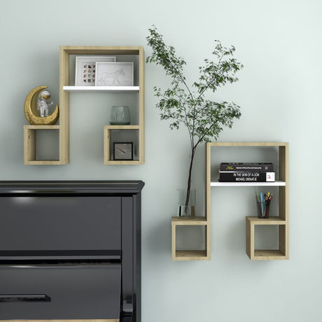 Wall Shelf 2 Pcs 50X15X50 Cm Engineered Wood