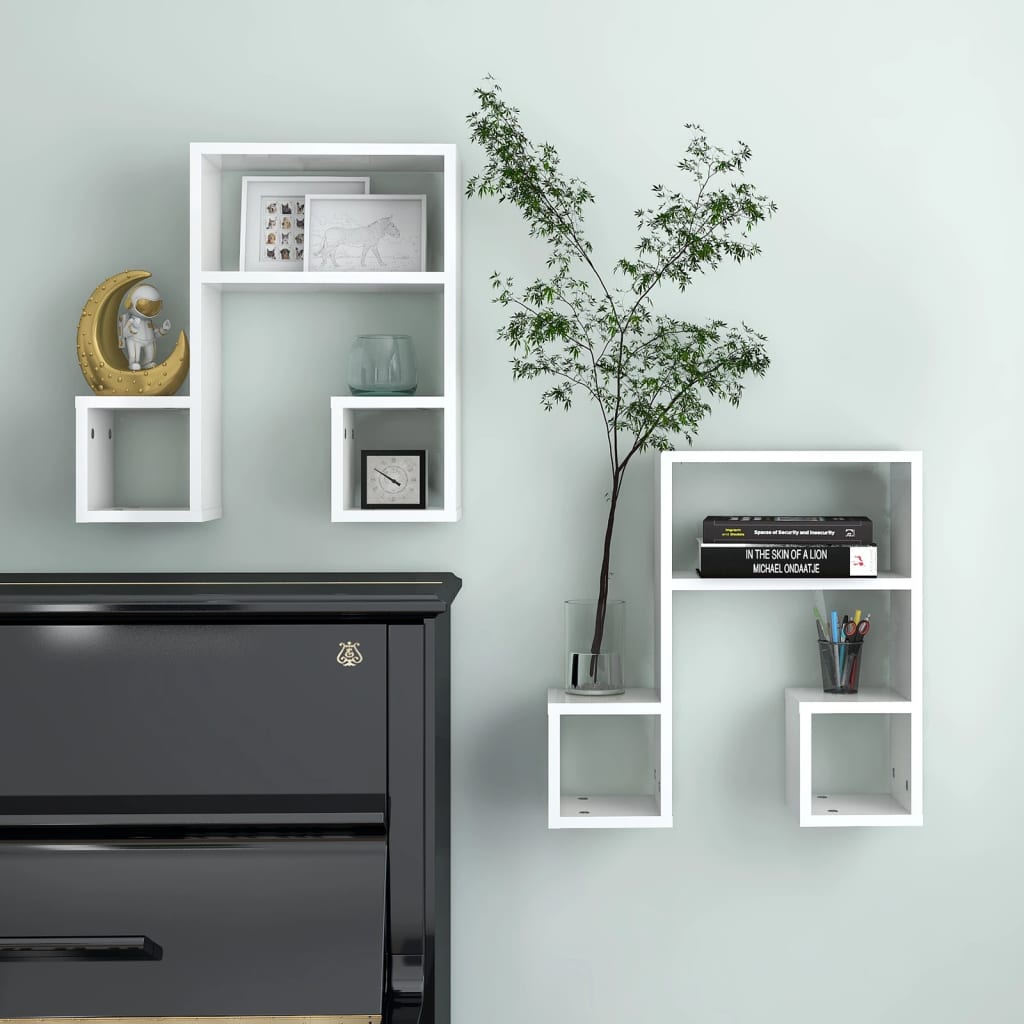 Wall Shelf 2 Pcs 50X15X50 Cm Engineered Wood