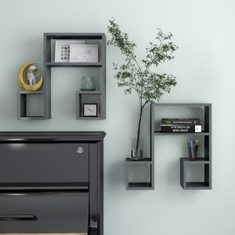 Wall Shelf 2 Pcs 50X15X50 Cm Engineered Wood