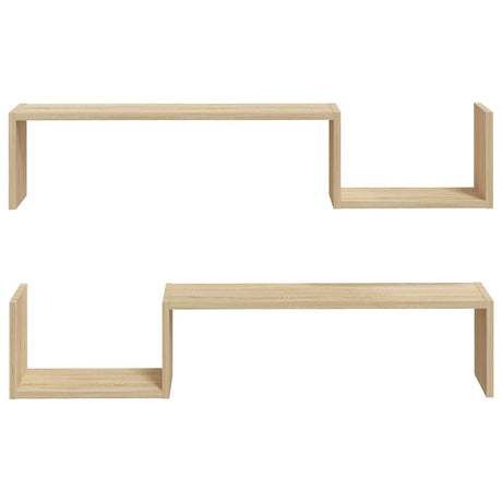 Wall Shelf 2 Pcs 100X15X20 Cm Engineered Wood