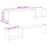 Wall Shelf 2 Pcs 100X15X20 Cm Engineered Wood