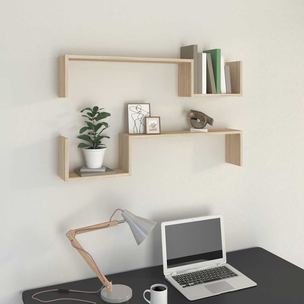 Wall Shelf 2 Pcs 100X15X20 Cm Engineered Wood